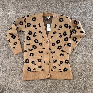 Style & Co. Tan Leopard Print Cardigan